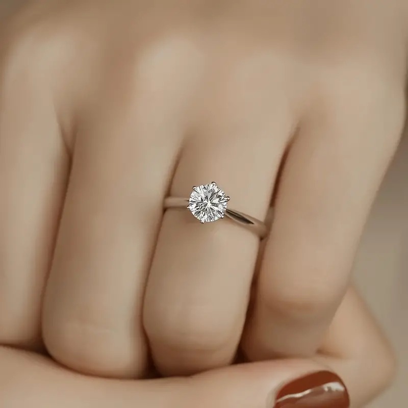 Certified 1 Ct Diamond Ring Lab Created Synthetic Diamond